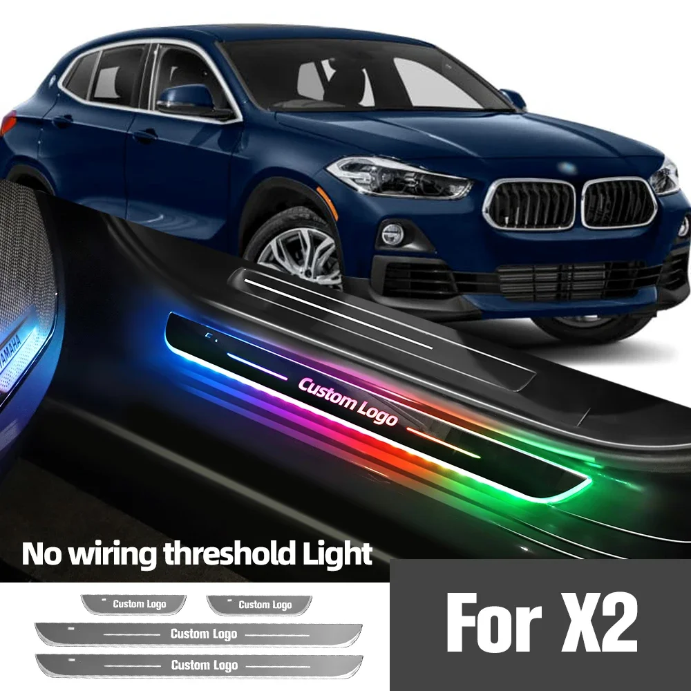 For BMW X2 F39 2017-2023 2019 2020 2021 2022 Car Door Sill Light Customized Logo LED Welcome Threshold Pedal Lamp Accessories