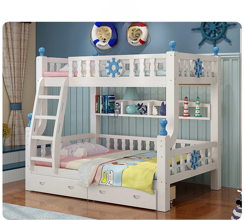 Wooden Bunk Bed Comfortable Steady For Two Person Double Bunk Beds