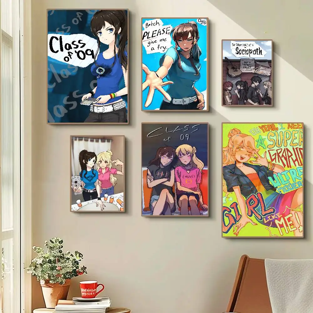 Game Class Of '09 Vintage Anime Poster Wall Art For Study Living Room Decor Unique Home Decoration Pictur
