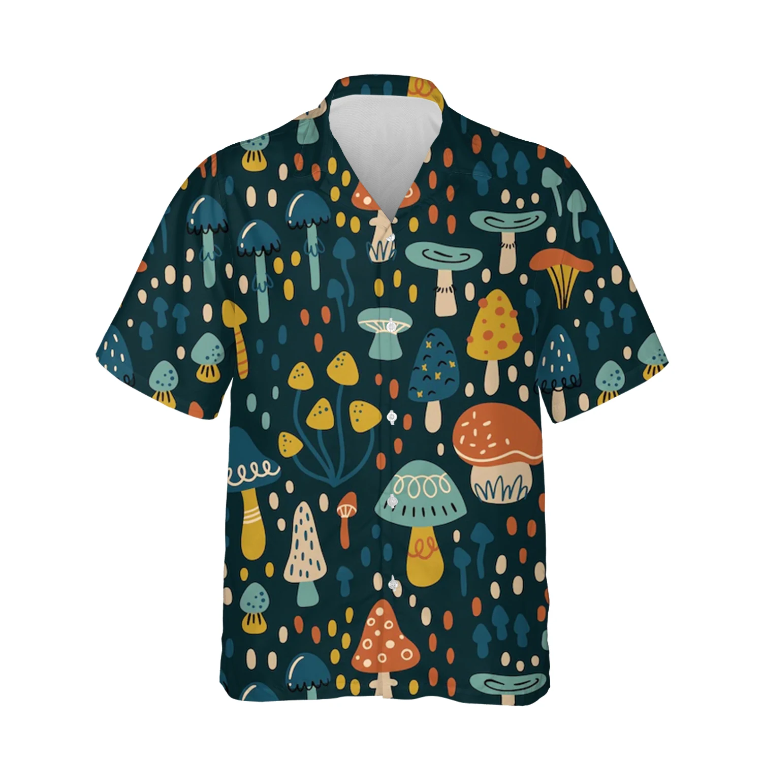 Jumeast 3D Print Mushroom Flower Men Hawaii Shirts Vintage Beach Shirt Cottagecore Blouses Y2K Fashion Social Victorian Clothes