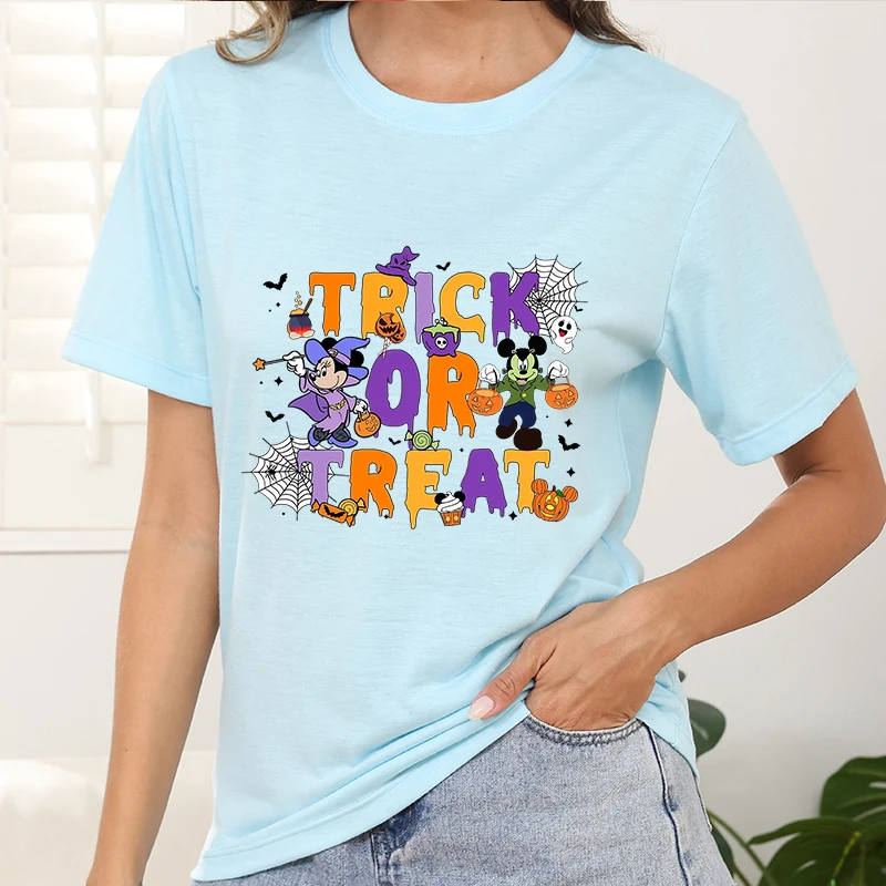 

Oversized t-shirt Woman Clothing Tees Cartoon Female Disney Printed Summer Short Sleeve Tops Y2k Custom Halloween Party Clothes