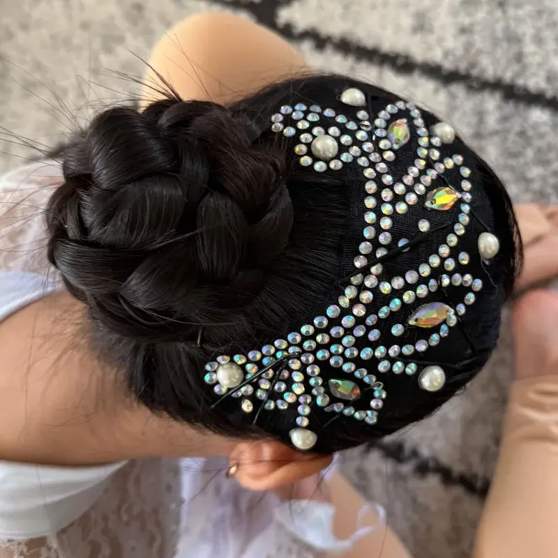 أغطية الرأس للتزلج على الجليد، أغطية الرأس لأداء الرأس للطلاب، إكسسوارات عصرية متعددة الاستخدامات من اللؤلؤ