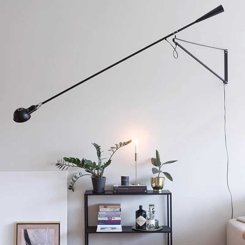 Designer lange paal tuimelaar wandlamp kleurrijke metalen lange arm wandlampen eetkamer woonkamer slaapkamer wandverlichting E27