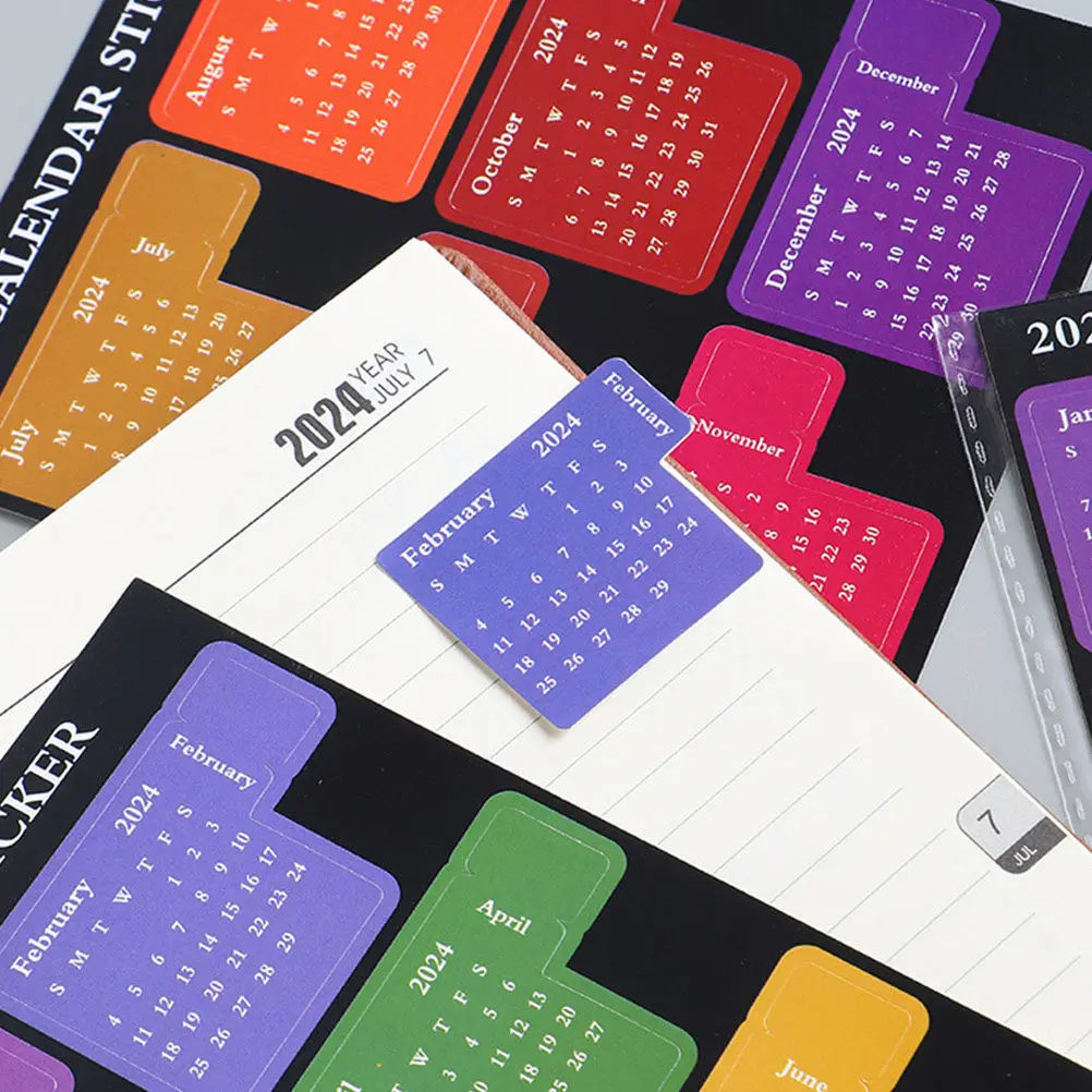 1Set Index Tab Stickers Multi-functional Calendar Planners Notepads Daily Monthly Planning Office School Use Adhesive