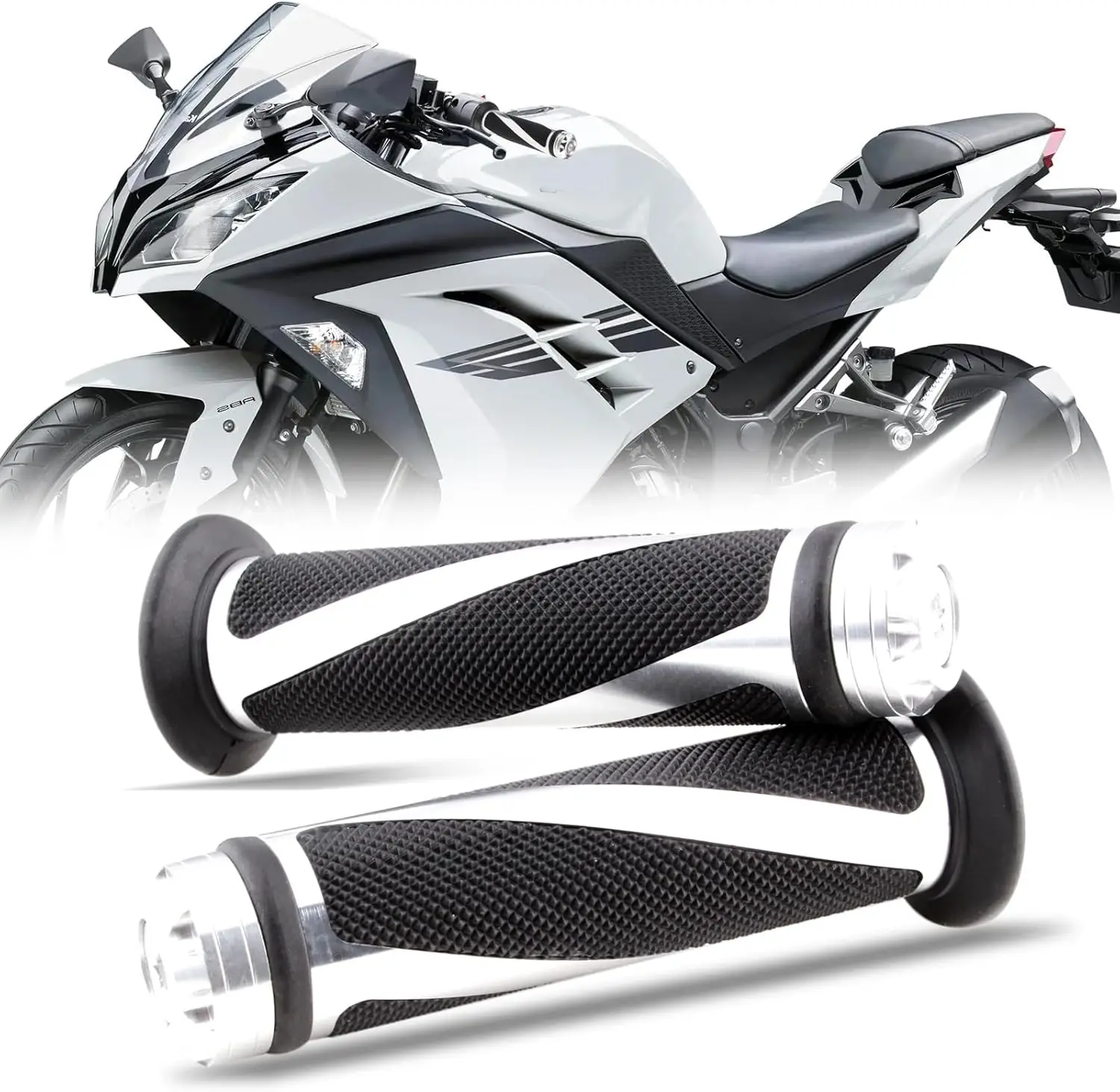 1 Paar 7/8 Zoll 22 mm Motorrad CNC Aluminium Gummi Gel Handgriffe Lenker für Sportfahrrad Chopper Cruiser Bike