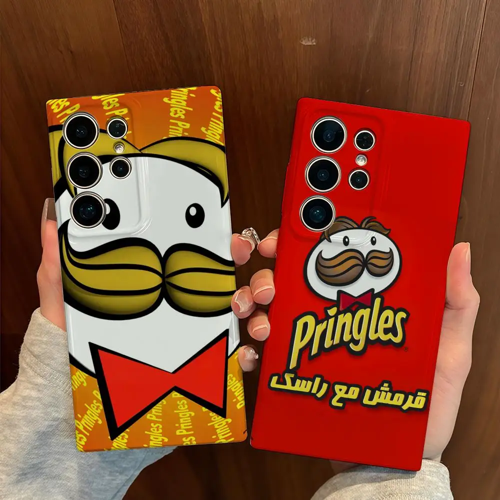 

P-Pringles Phone Case for Samsung S25 Shell GalaxyS24Ultra 23plus S22 21 A56 36 Glossy Film Hard PC Cover