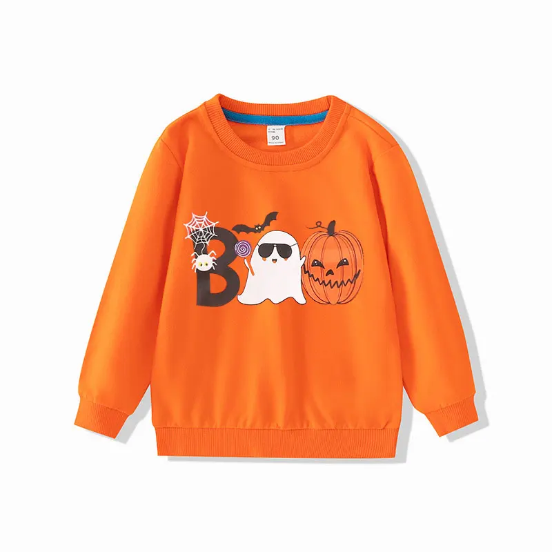 Halloween Children Sweatshirts Pumpkin Skeleton Shirts for Kids Long Sleeve Boys Girls Pullovers Toddler Tops Baby Costume