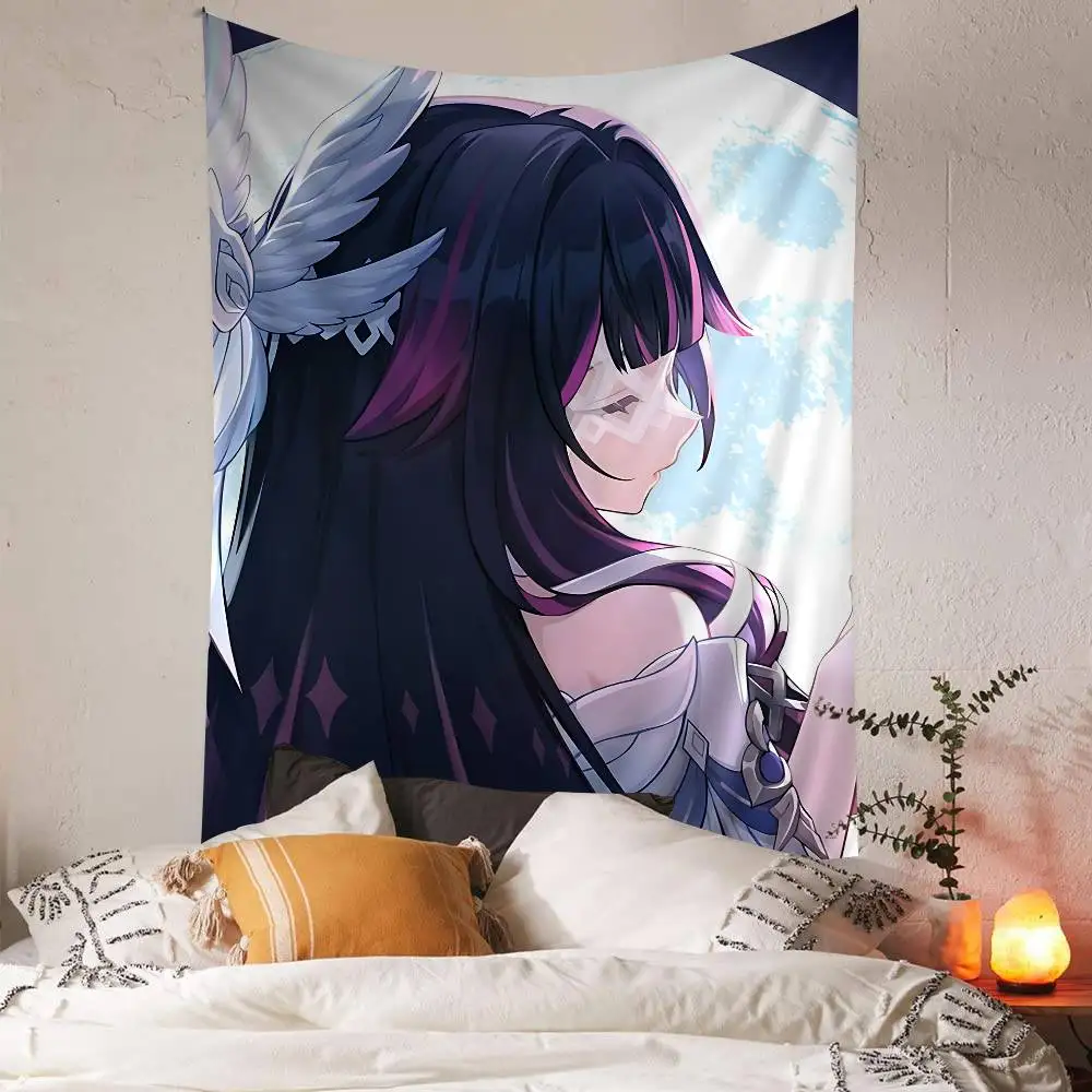 Genshin Impact Columbina Hängende Bohemian Wandteppiche Bohemian Wanddekorationen Mandala Kawaii Raumdekoration
