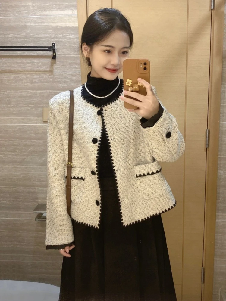 Spring and Autumn Coat Female Temperament Socialite High End Age Reducing Short Top Jacket