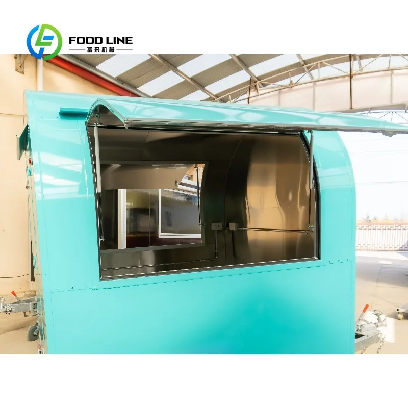 

Mobile Food Truck Van with Full Kitchen Concession Mini Portable Food Trailer Pizza Dessert Cart Customized