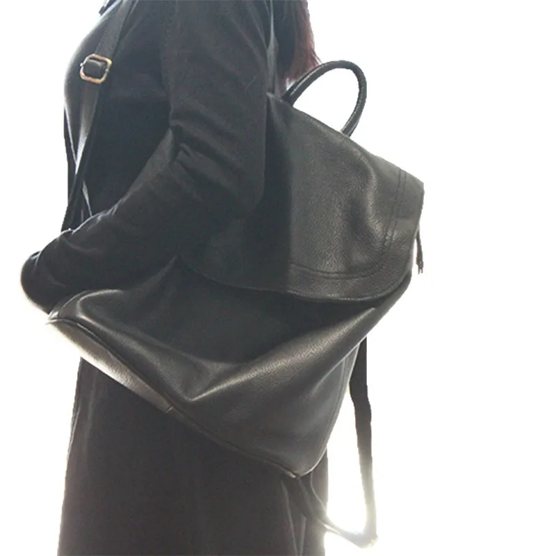 Genuine Leather Designer Backpack High Quality Simple Bucket Style Large Bag Women Travel Bagpack School Backpacks For Girls