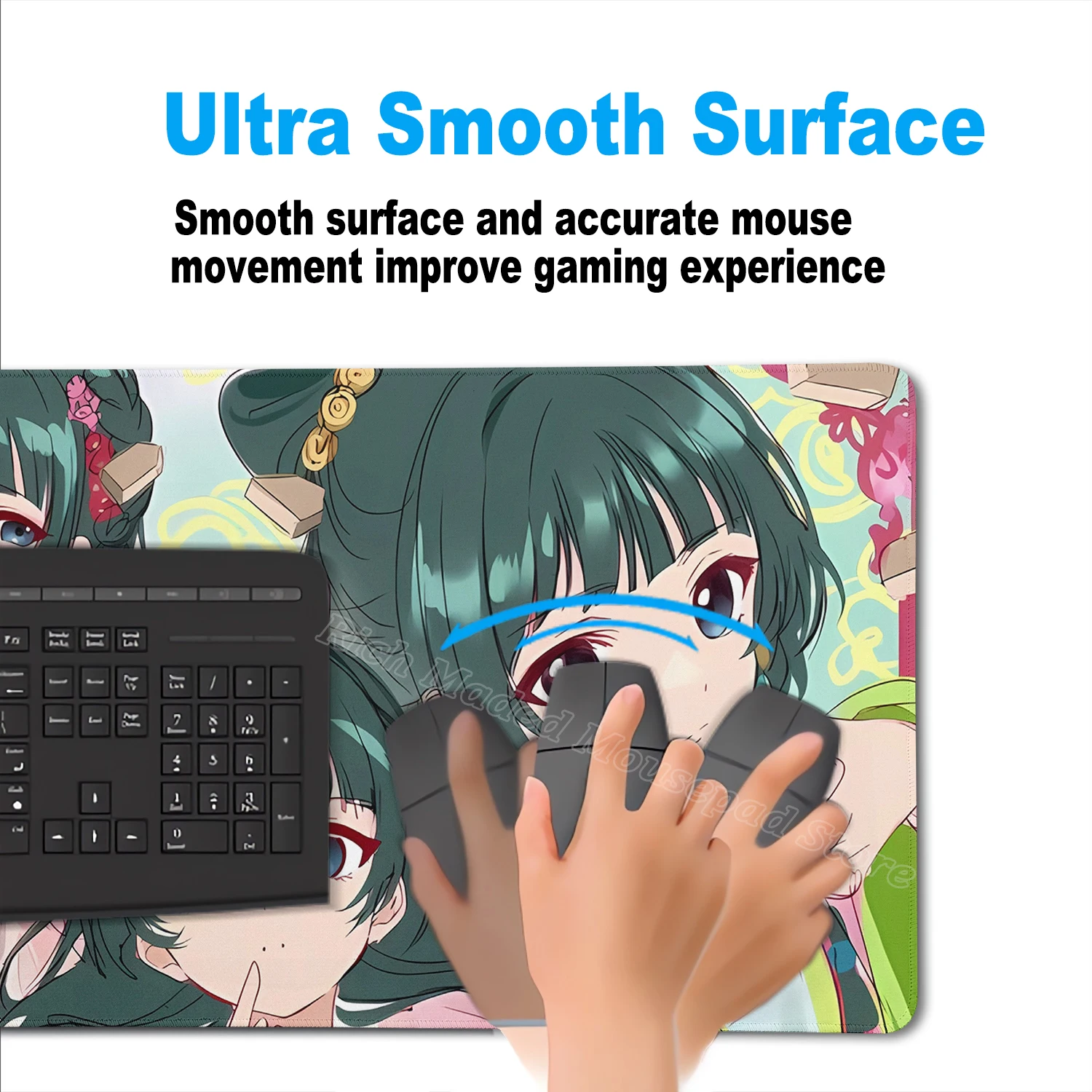 แผ่นรองเมาส์อนิเมะขนาดใหญ่ The Apothecary Diaries Maomao แผ่นรองเมาส์กันลื่น แผ่นรองคีย์บอร์ดแบบขยาย อุปกรณ์เสริมสำหรับโต๊ะทำงาน HD XXL สำหรับเล่นเกม ​   แผ่นรอง