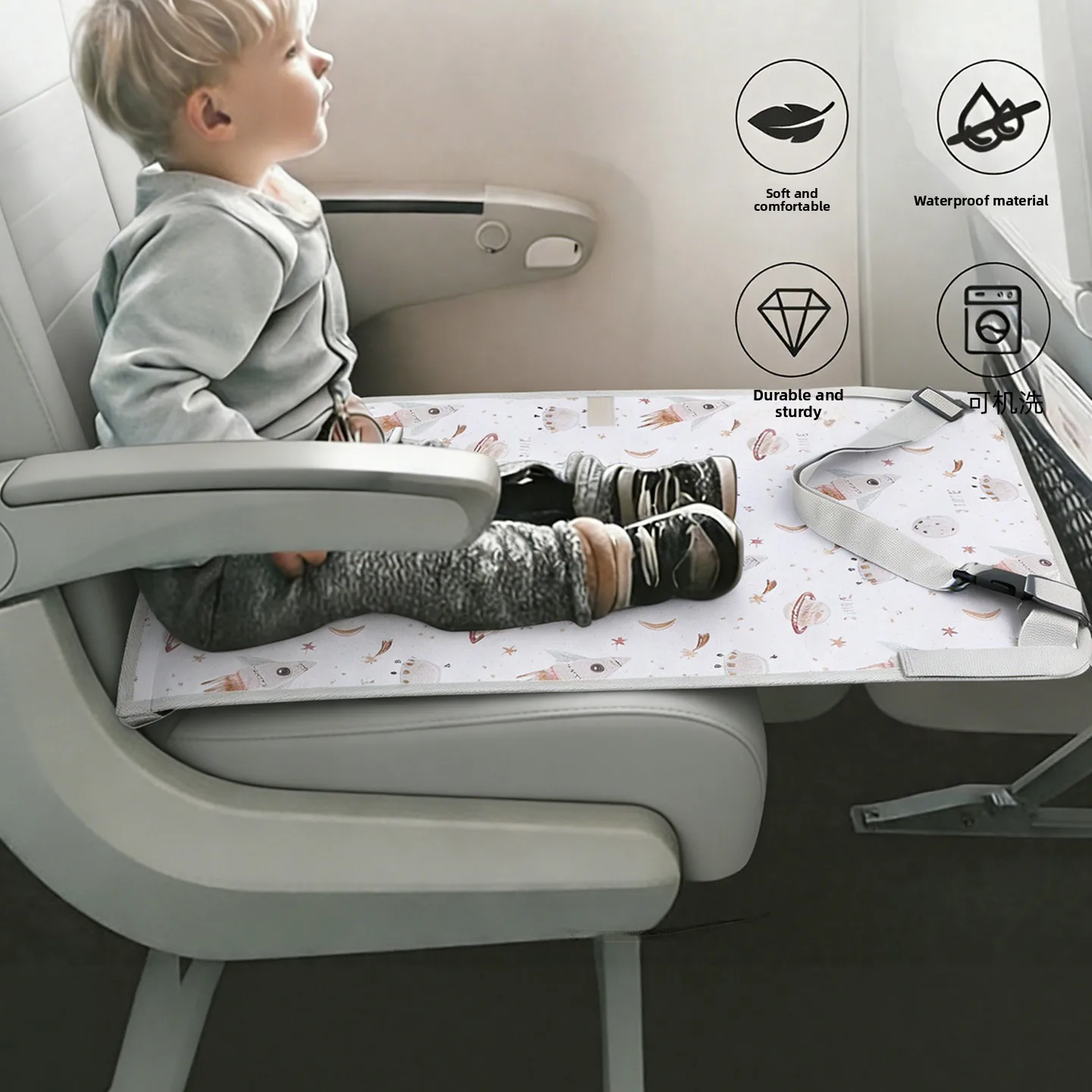 Children's High Speed Train Sleeping Cushion Baby Air Travel  Pad Cute Cartoon Animal Design Breathable Waterproof