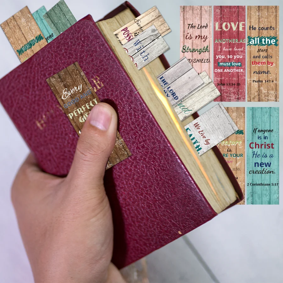 24 Pcs Christian Scripture Bookmarks Bible Verse Bookmarks Bulk Inspirational Book Mark Positive Faith Bookmarks