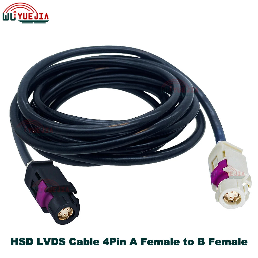 

HSD LVDS Cable Code A to B 4 Pin Connector for Auto Car BMW Audi Mercedes-Benz Land Rover Combox Video Instrument Bridge Wiring