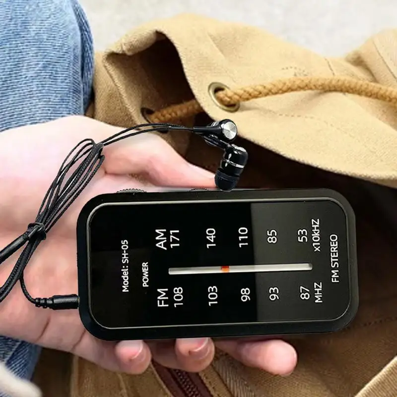 راديو ستيريو FM للجيب يعمل بالبطارية على الموجات القصيرة راديو جيب FM راديو محمول للطقس راديو ترانزستور ستيريو مع ظهر