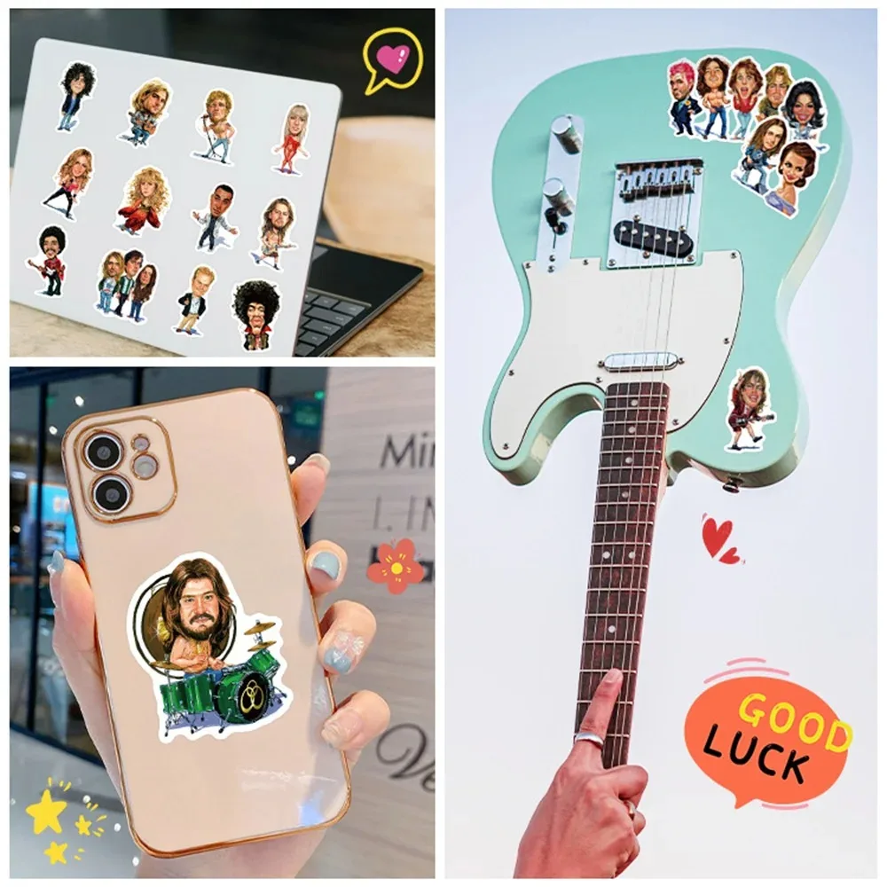 50 szt. Naklejek z postaciami piosenkarki z kreskówek DIY wodoodporna deskorolka naklejki na bagaż Laptop animacja motocykla