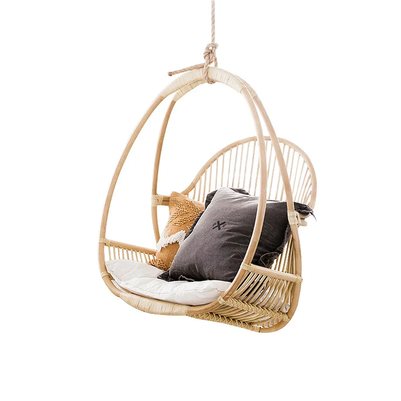 

Balcony Hanging Basket Rattan Chair Simple Hanging Hanging Chair Indoor Swing Woven Natural True Rattan Rocking Chair