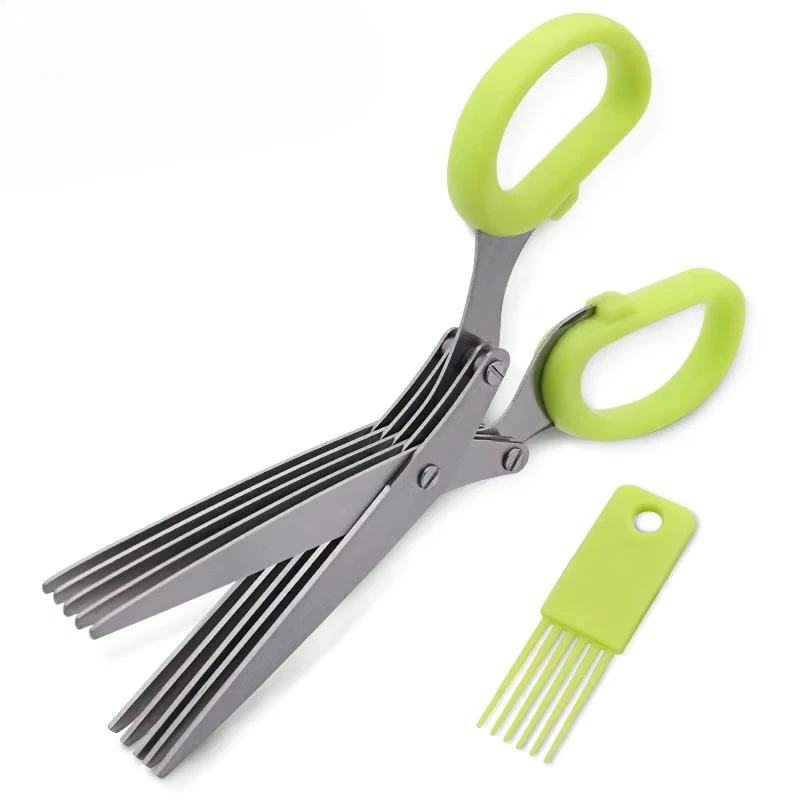 

Multifunction Stainless Steel 5 Layer Kitchen Scissors Herb Vegetable 5 Blades