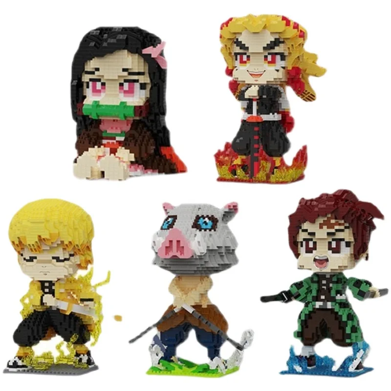 Beliebte Japan Anime Demon Slayer Bausteine Kimetsu No Yaiba Kamado Tanjirou Nezuko Zenitsu Kyoujurou Bauklötze Spielzeug Geschenke