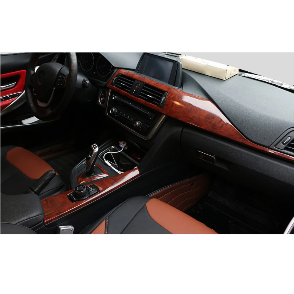 2024 High Quality Car Interior Wood Grain Sticker Bright Glossy Vinyl Sticker Decal Car Internal Sticker Self Adhesive DIY Film