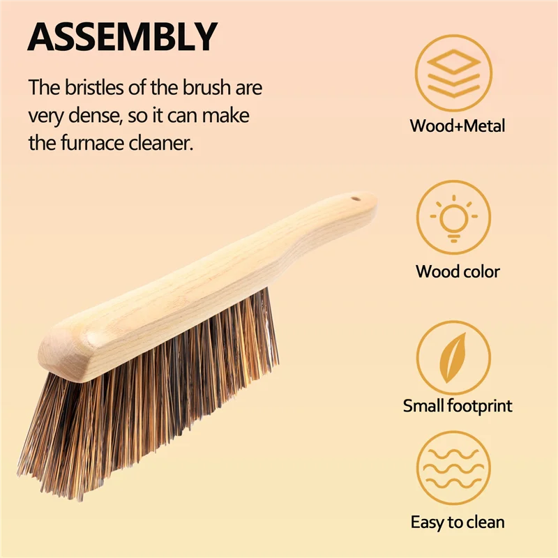 A89X Coal Shovel And Hearth Brush Set, Fireplace Shovel And Brush, Hearth Tidy Set, Fireplace Tool Set, Fire Pit Tools