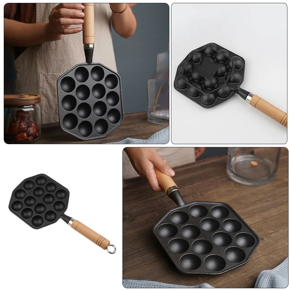 

Cast Iron Mold Pan Multi-Purpose Frying Plate Shellfish Groove Non-Stick Heat Resistant Snail Meatball Pot Kitchen Pan