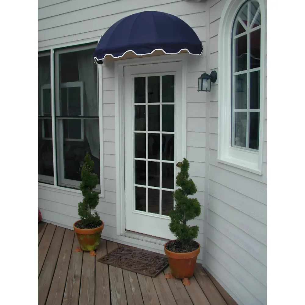 Door and Window Sunbrella Canvas Awning / 5 Colors + 3 Sizes/Dome Awning / (Navy 4 feet Wide)