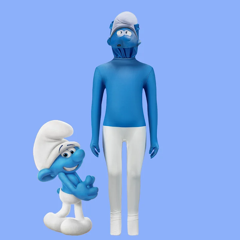 

Smurfs Movie Blue Fairy T, комбинезон для косплея, облегающий костюм на Хэллоуин, детский ролевой костюм Plang, полиэфирное волокно 00%