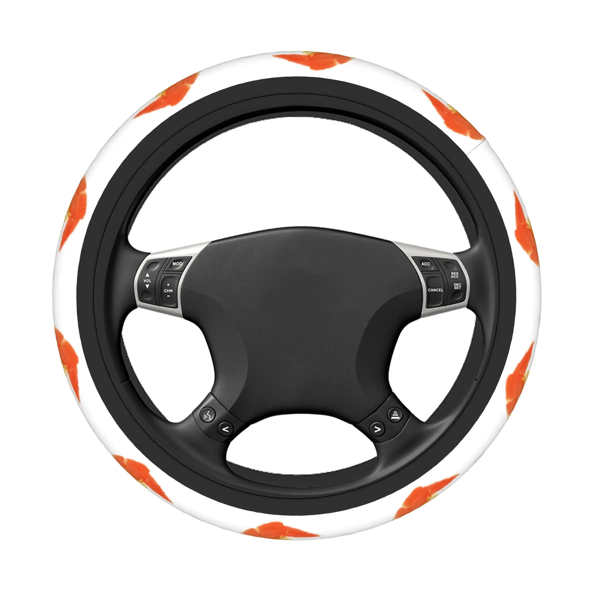 Shrimp Creative Kasanes Expression Tetoes 38cm Car Steering Wheel Covers Elastic Funny Accessories Auto Steering-Wheel Protector