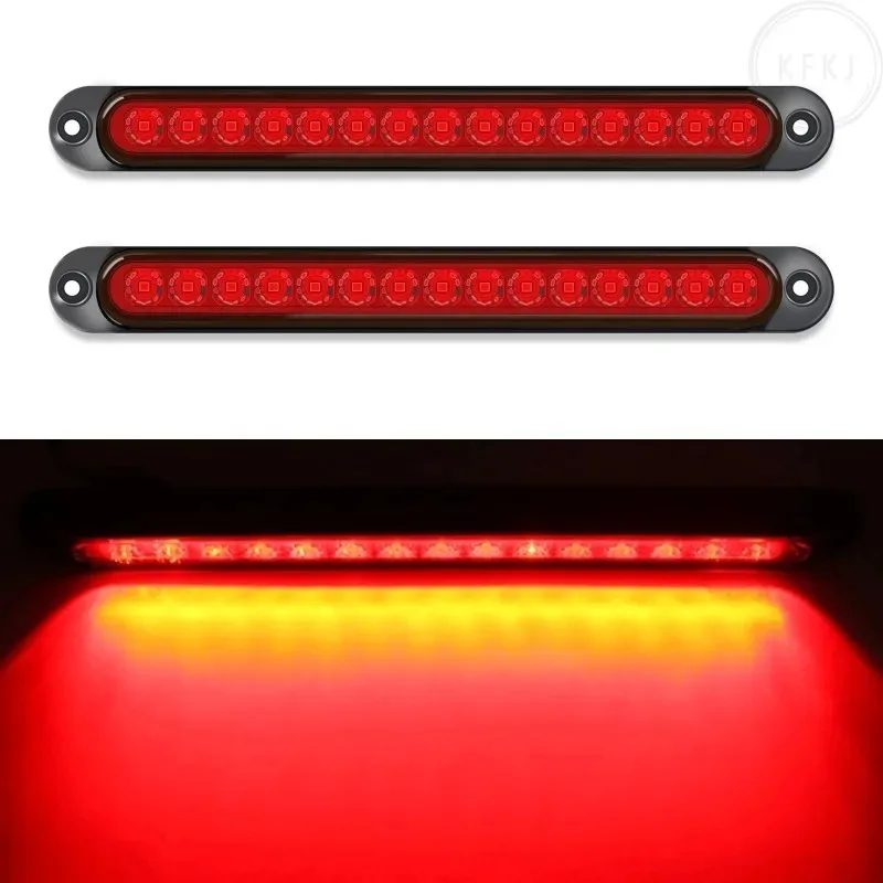

4PC 12V-24V 15 LED Turn Stop Brake Lights Universal LED Tail Rear Lamp Bar Strip for Trailer Truck Lorry Pickup