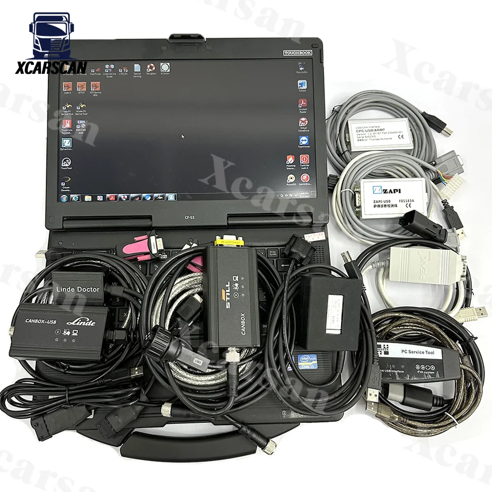 CF53 Laptop Forklift 7 in 1 For Toyota BT Zapi Judit Incado Hyster Linde canbox doctor Still box Crown Diagnostic tool