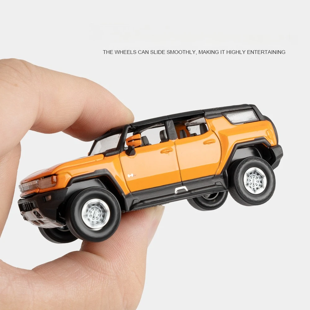

1: 64 simulation small Hummer EV canopy version alloy car model off-road vehicle static desktop decoration gift collection