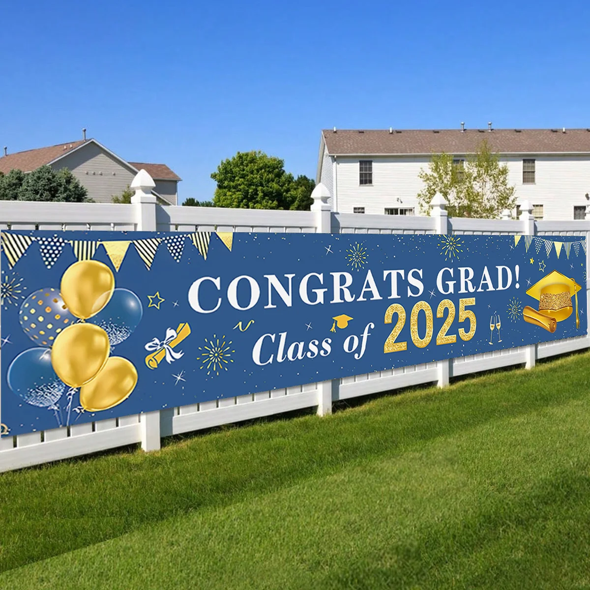 Graduation Decoration 2025 Graduation Banner Congrats Grad Class of 2025 Banner Congrats Grad Prom Party Background Decorations