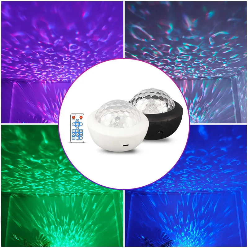 New Water Ripple Projection Lamp Ambient Light with Remote Control LED Northern Lights Projector Dynamic Decorative Night Lights