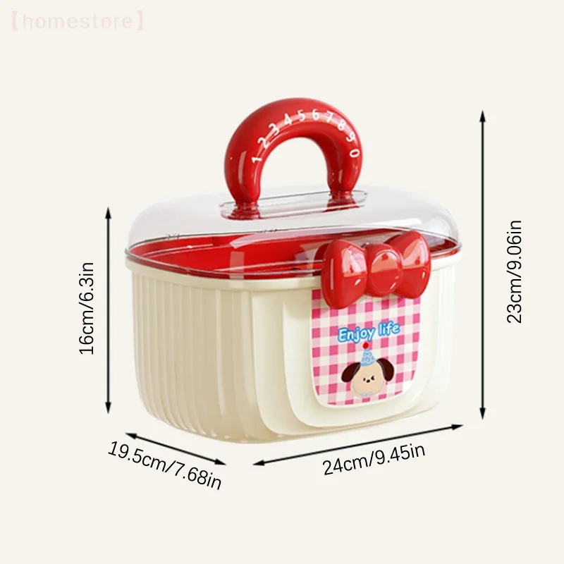 1PC Children's Hair Accessory Box Double-layer Portable Hair Clip Headband Earring Bracelet Necklace Makeup Storage Box