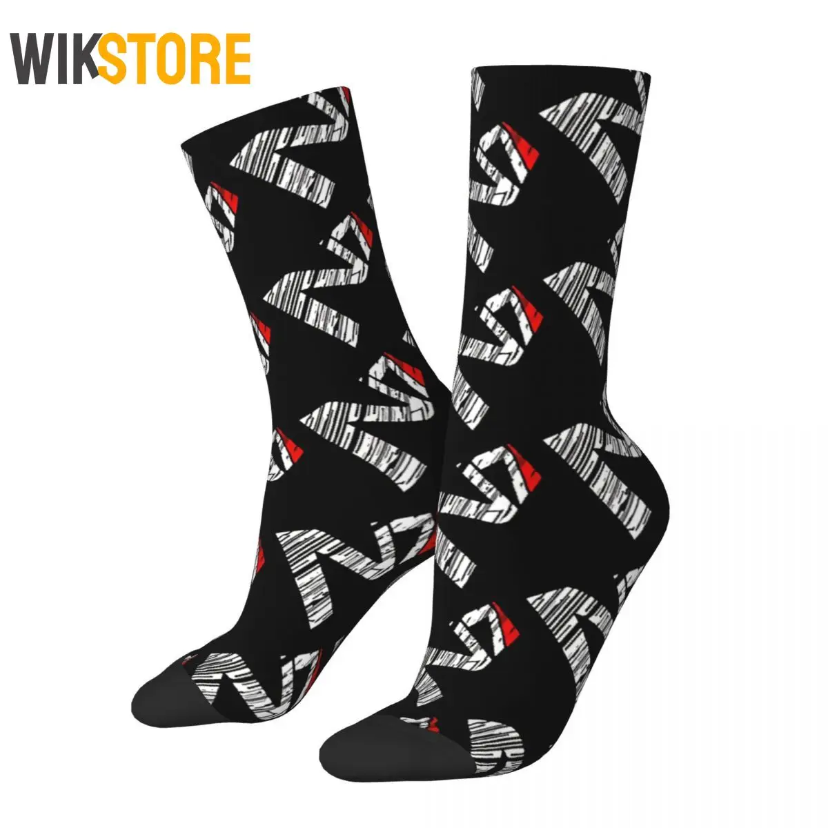 Calcetines de estilo Hip Hop para hombre y mujer, medias divertidas de estilo Retro N7 Tech, efecto de masa, Harajuku, Crazy Sock Happy Crew, transpirables, para baloncesto