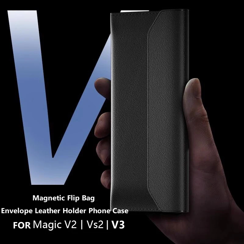 Magnetic Flip Bag Envelope Leather Holder Phone Case for Honor Magic  V3 V V2 V3 VS2 VS3 Vs Ultimate V2 RSR Ultimate Phone Pouch