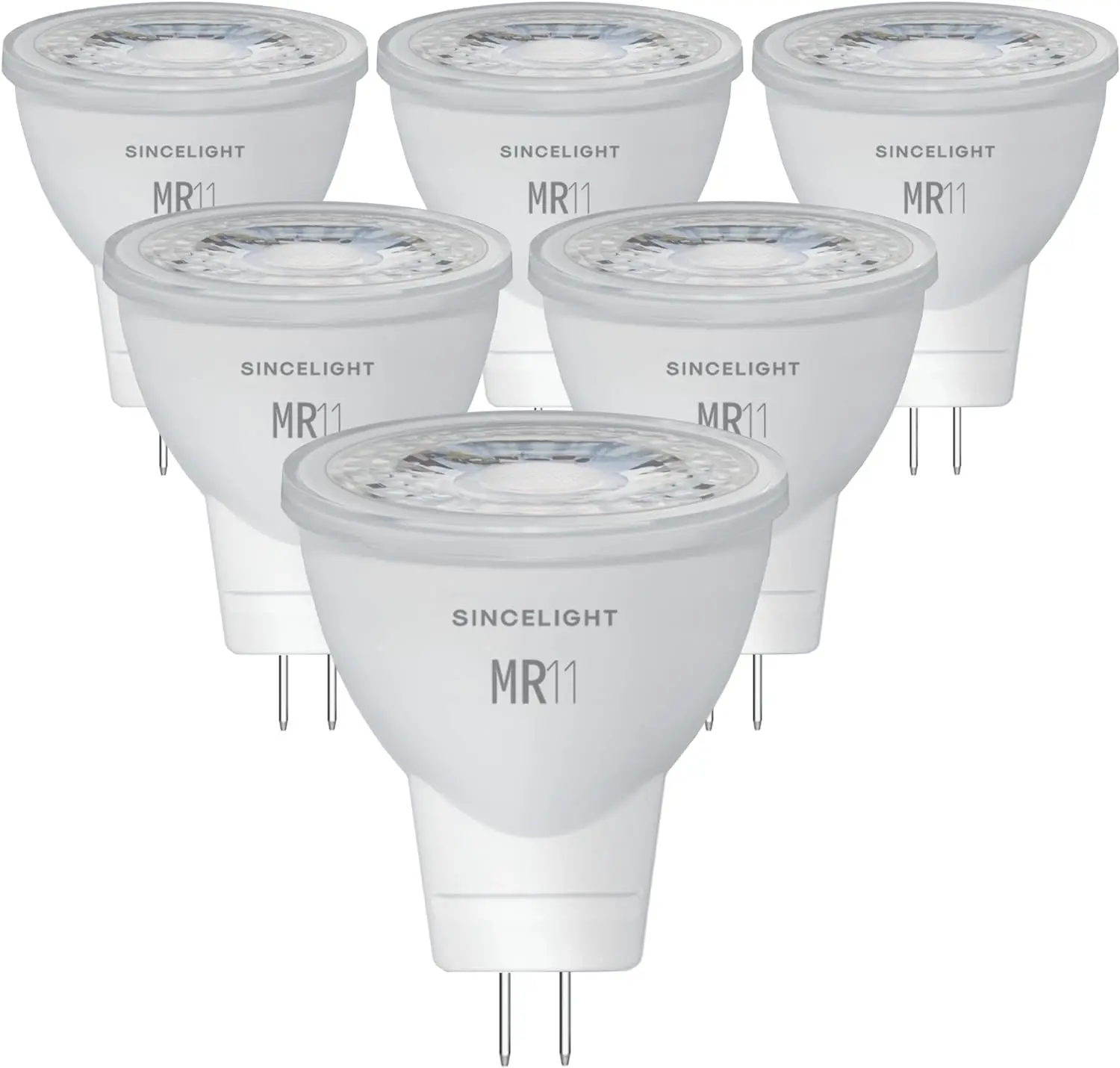 Pack of 6, 12V MR11 LED Small Reflector Ø35mm Spot Light Bulb with GU4 Base, 3W, 280 Lumens,  Color Rending RA≈92, 35°Beam Angle