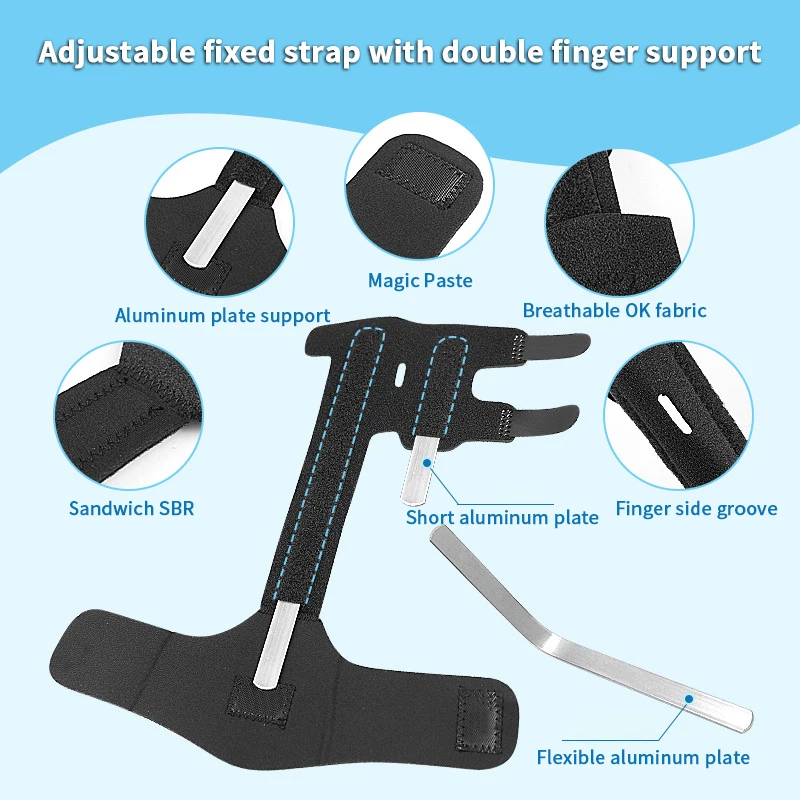 NEW Adjustable Two Finger Brace Trigger Finger Splint Straighten Broken Bent Fingers Thumbs Mallet Splint Tenosynovitis Support