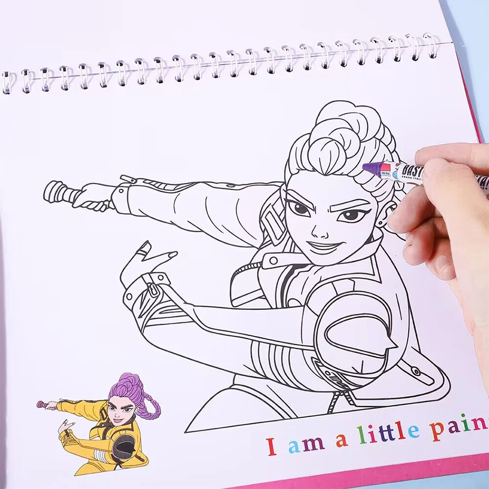 كتاب تلوين Kpop Demon Hunters Rumi Mira Zoey كتاب رسم إبداعي تتبع رسم نسخ صورة لهدايا عيد الميلاد