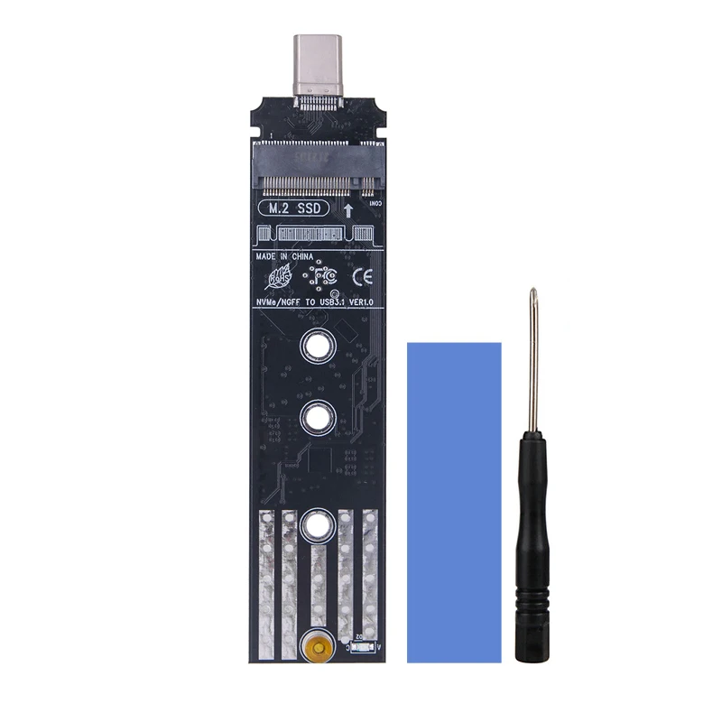 M.2 NVME SSD M Key M.2 SATA SSD B+M Key to USB 3.1 TYPE C 10G Riser Board Converter RTL9210B Chip for 2230 2242 2260 2280 M2 SSD