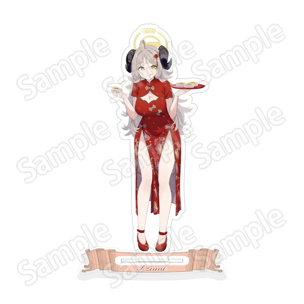 15cm Acrylic Keychain Stand Anime Blue Archive Izuna Haruna Aru Cheongsam Desktop Decor Otaku Collectible Fans Gift