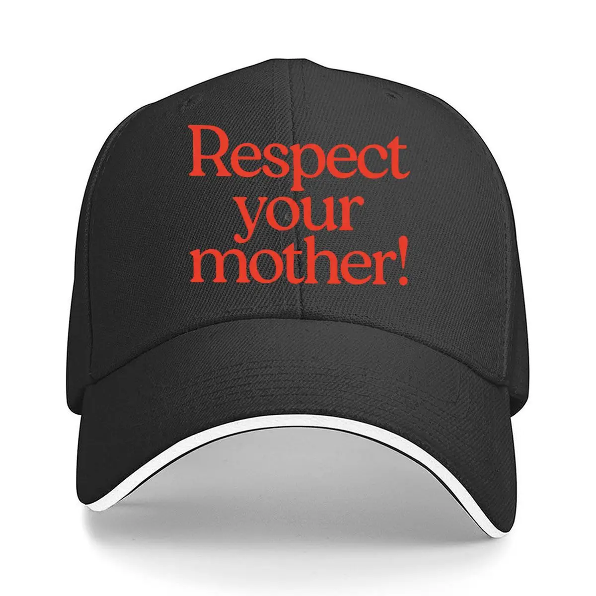 Respect Your Mother Funny Quote Typography Sandwich Baseball Cap Sun Cap Outdoor Workouts Hat