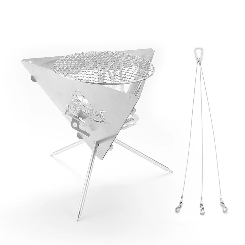 

Stainless Steel Brazier Portable Camping Picnic BBQ Charcoal Firewood Brazier Detachable Heating Furnace Outdoor Cooking Warming