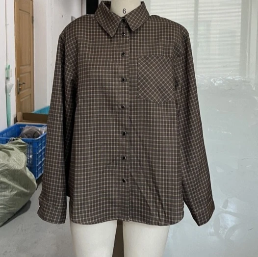 2025 Autumn New Product Comfortable Casual Collar Long Sleeve Checkered Shirt Versatile Top