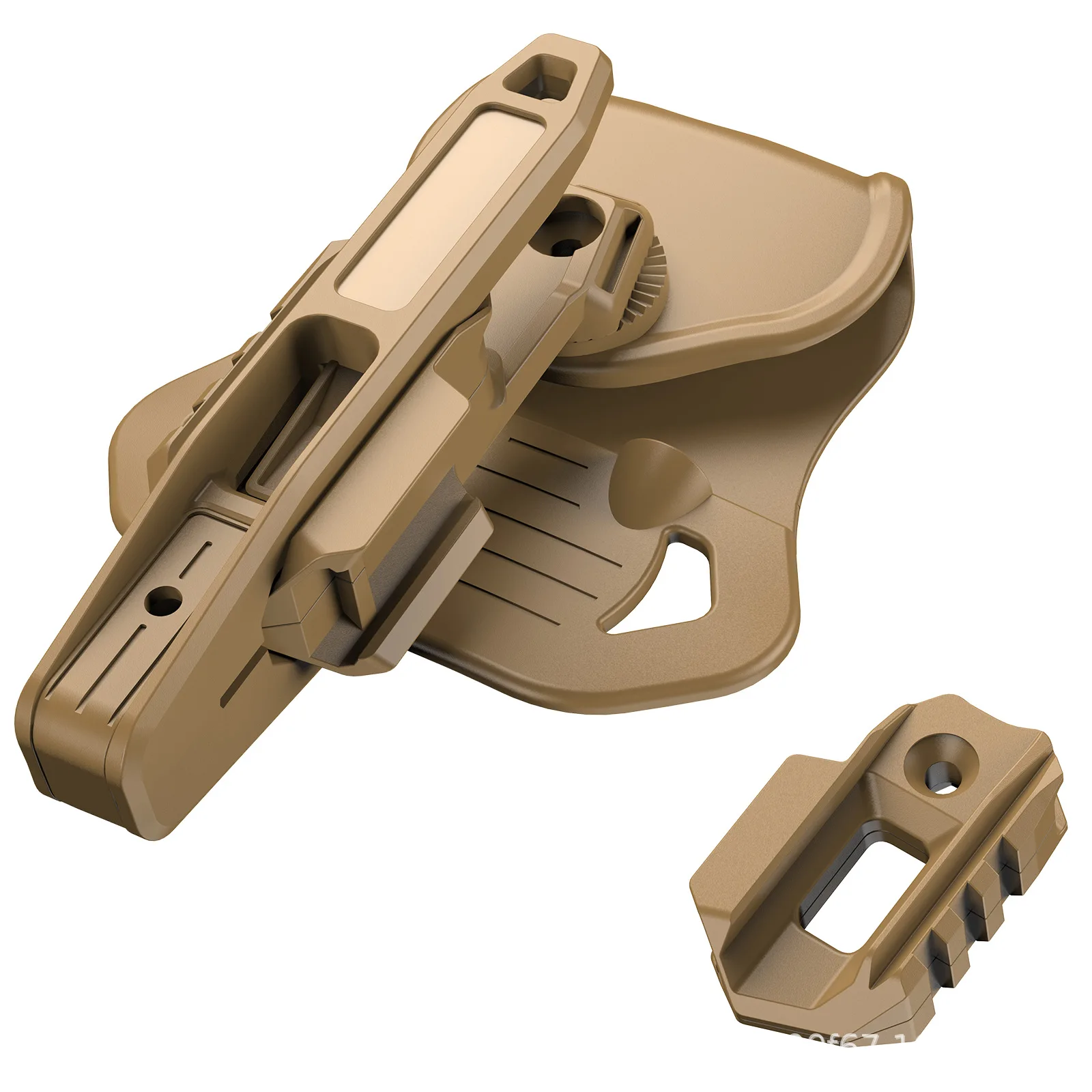 حافظة السكك الحديدية التكتيكية سهلة التركيب، حزام الحافظة المثبت على السكك الحديدية، مع حزام خصر خارجي قابل للتعديل، خفيف الوزن