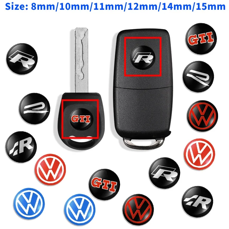 Etiqueta do emblema da chave do carro logotipo da chave de controle do carro decalques para volkswagen tiguan bora polo passat cc touran golfe jetta arteon T-CROSS