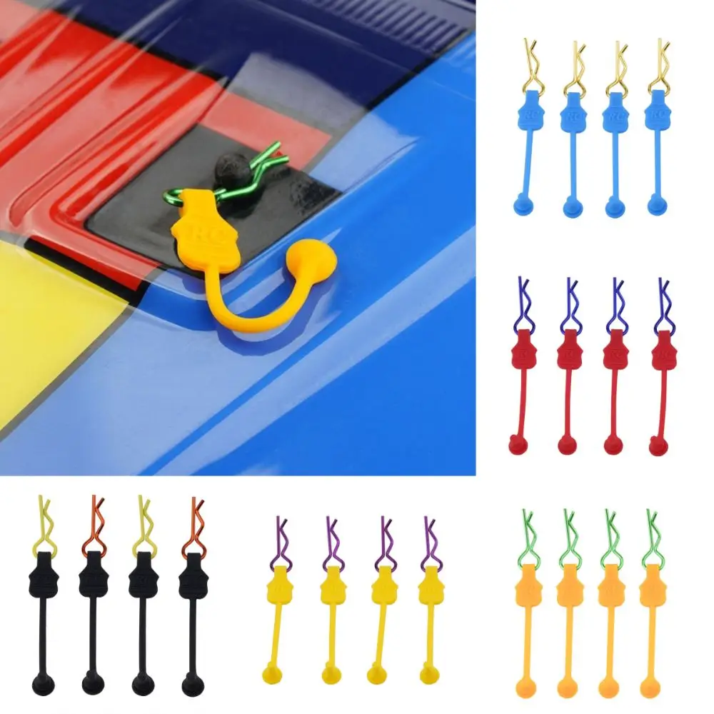 4pcs Rubber Body Clip Retainer Fixed Accessories Durable Shell Fixed Buckle Lock Decorative Solid Color for ARRMA 1/7 1/8 RC Car