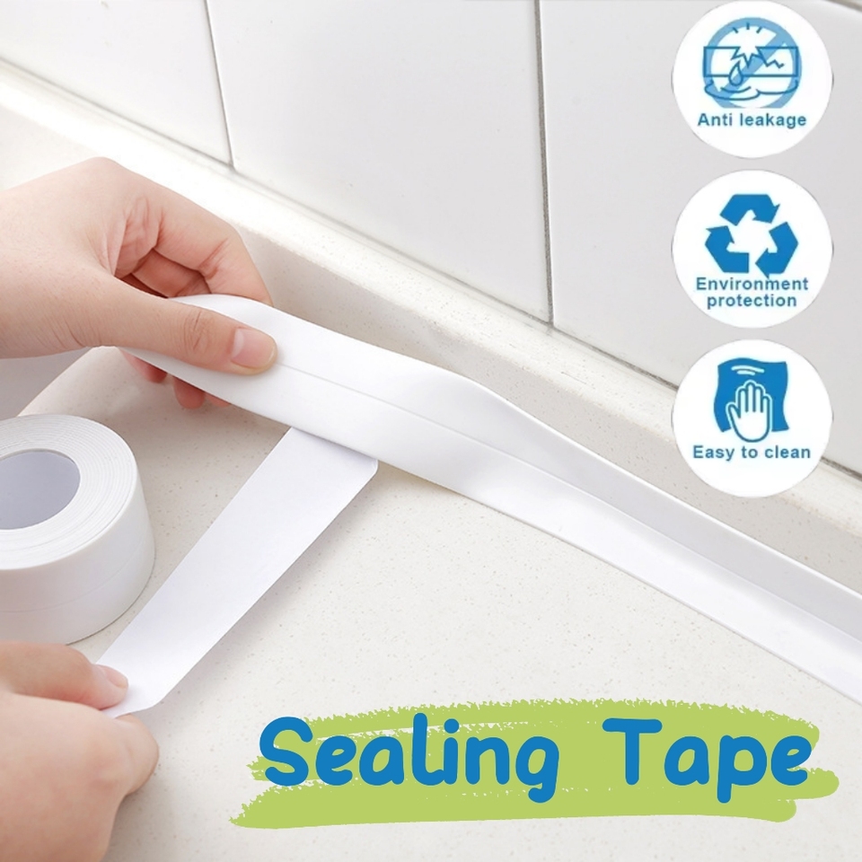  Waterproof PVC Sealing Tape Self-adhesive Mold Proof Tapes Kitchen Sink Edge Caulk Toilet Corner Wall Sticker Bathroom Accessory 